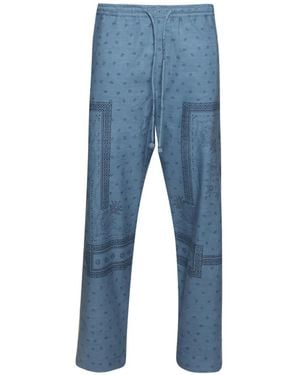 BAZISZT Ranch Bandana-Print Trousers - Blue