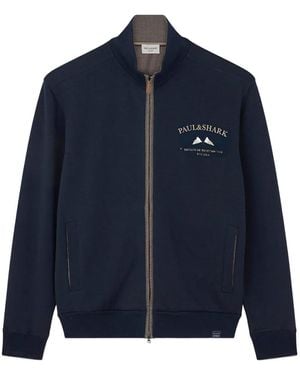 Paul & Shark Sweater Met Borduurwerk En Rits - Blauw