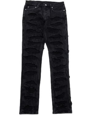 Ksubi Shredded Straight-Leg Jeans - Black