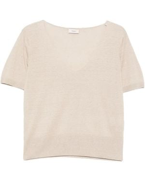 Agnona V-Neck T-Shirt - Natural
