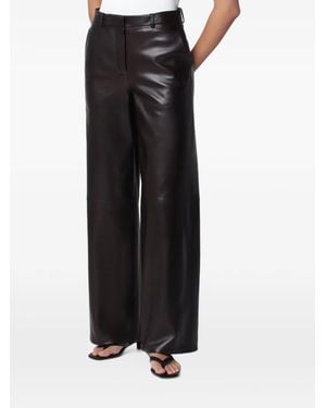 Nour Hammour Coda Lederhose Mit Weitem Bein - Schwarz