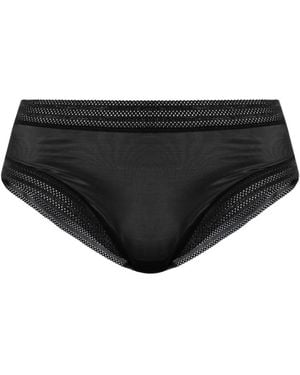 Hanro Slip Semi Trasparenti Con Finiture - Nero