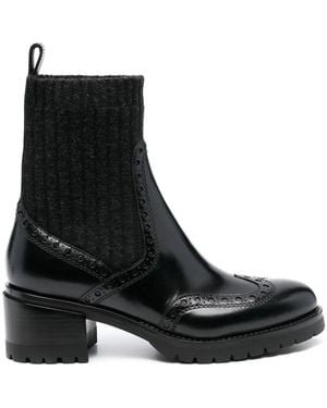 Santoni Sock-Style Chelsea Boots - Black