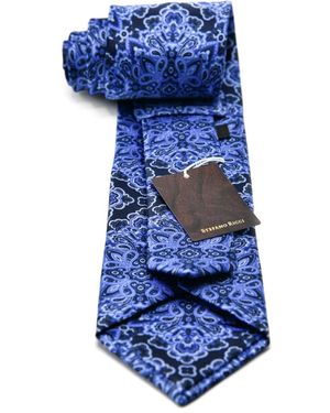 Stefano Ricci Corbata con motivo de cachemira - Azul