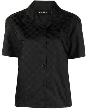 MISBHV Monogram-Print Short-Sleeve Shirt - Black