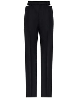 Jil Sander Cut-Out Wool Trousers - Blue