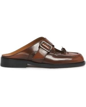 Marni Leather Bambi Buckle-Sabots - Brown