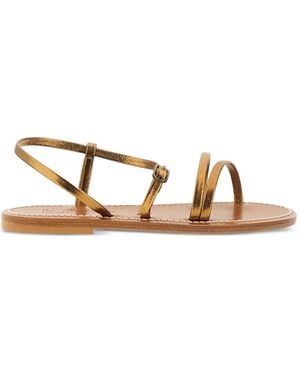 K. Jacques Strappy Leather Sandals - Metallic