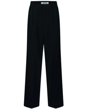 Rossi Pantaloni Dritti Con Pieghe - Nero