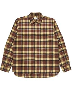 Universal Works Check Button-Down Shirt - Natural