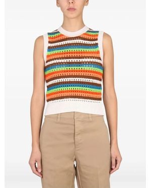 Department 5 Striped crochet top - Orange