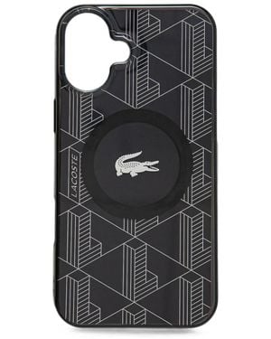Lacoste Monogram-Pattern Phone Case - Black