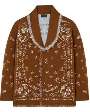Alanui Bandana-Print Cardigan - Brown