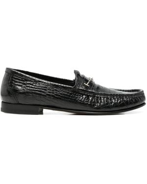 Tom Ford Crocodile-Effect Loafers - Black