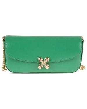 McQueen Bandolera Skull Flower - Verde