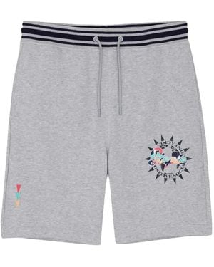 Staple Logo-Detail Track Shorts - Grey