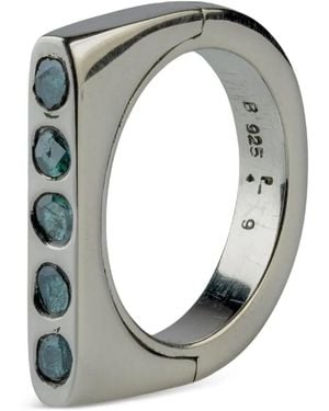 Parts Of 4 Sistema Ring Aus Sterlingsilber Mit Diamant - Grau