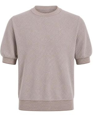 Gran Sasso Textured-Knit T-Shirt - Grey