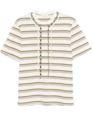 Craig Green Striped Trek-Lace T-Shirt - White