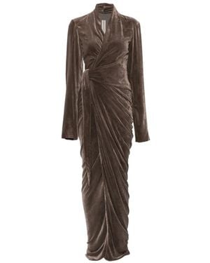 Rick Owens Draped Wrap Maxi Dress - Brown