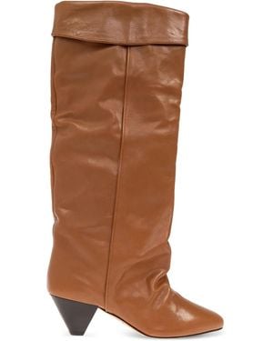 Isabel Marant 65 Mm Elita Leren Knielaarzen - Bruin