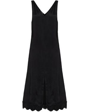 Officine Generale Liara V-Neck Lace Dress - Black