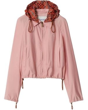 Burberry Cropped Newcott Hooded Jacket - Pink