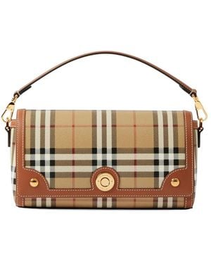 Burberry Bolso A Cuadros Con Asa - Marrón