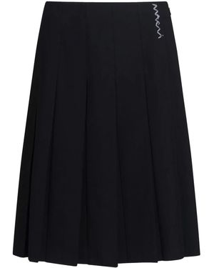 Marni Pleated Midi Skirt - Black