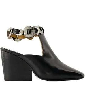 Toga Pumps Con Fibbia E Tacco A Blocco - Nero