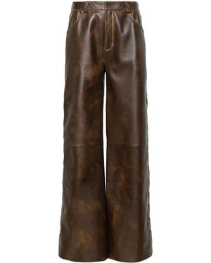 Arma Pantalon Ample Nisida En Cuir - Marron