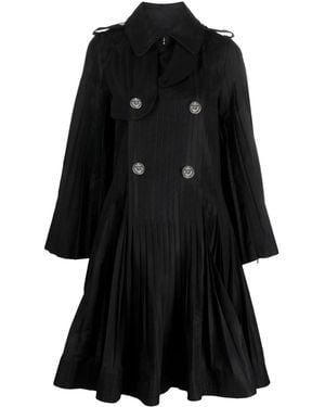 Sacai Double-Breasted Peplum Coat - Black