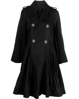 Sacai Abrigo con peplum y doble botonadura - Negro