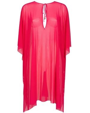 Fisico Azalea Sheer Tie-Fastening Dress - Pink