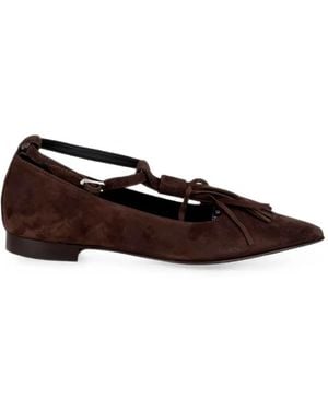 Napoleoni Ally Tassel Buckle-Fastening Ballet Flats - White