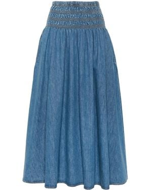 Maje Falda vaquera fruncida - Azul