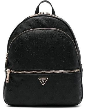 Guess Manhattan Embossed Zip Backpack - Black