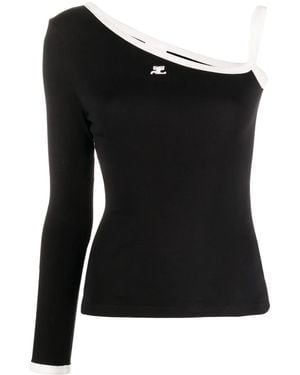 Courreges ワンショルダー トップ - ブラック