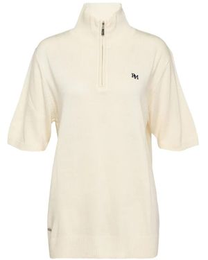 Rally Movement Logo-Embroidered Quarter-Zip Jumper - White