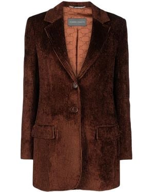 Alberta Ferretti Corduroy Single-Breasted Blazer - Brown