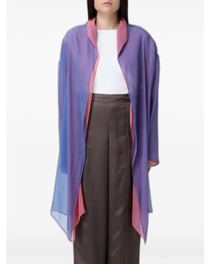 Giorgio Armani Triple-Layer Silk Cape - Purple