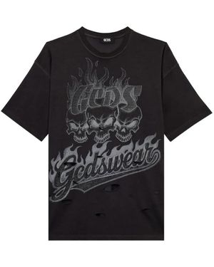 Gcds Skull-Print T-Shirt - Black