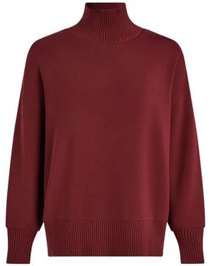 Varley High-Neck Ribbed-Hem Sweater - Red