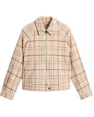 Woolrich Checked Zip-Front Top - Natural