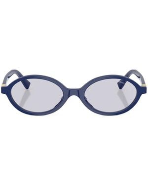 Miu Miu Oval-Frame Sunglasses - White
