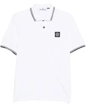 Stone Island ティップカラー ポロシャツ - ホワイト