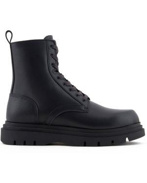 ARMANI EXCHANGE Leather Boots - Black