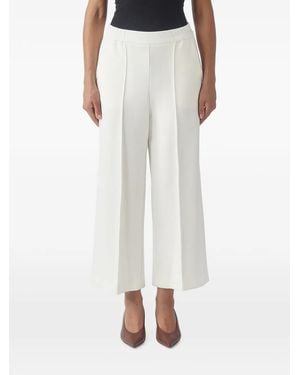 MEIMEIJ Pressed-Crease Wide-Leg Cropped Trousers - White