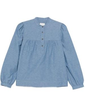 A.P.C. Babydoll Gathered Blouse - Blue