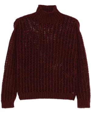 Max Mara Pull Quaglia À Col Montant En Maille Ajourée - Violet